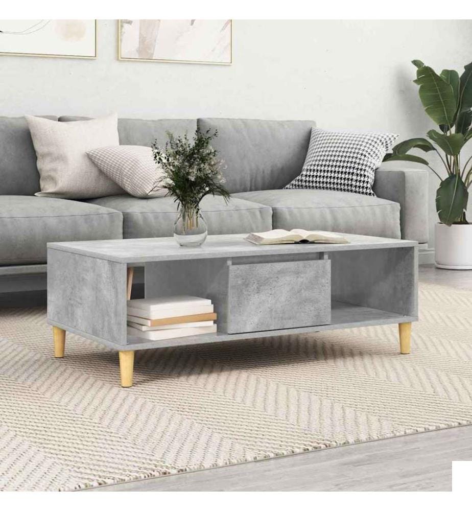 Table basse Gris béton 102 x 55 x 35 cm Bois d'ingénierie