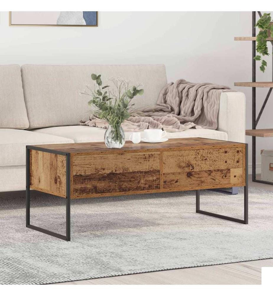 Table basse Bois Ancien 100 x 46 x 40 cm Bois d'ingénierie