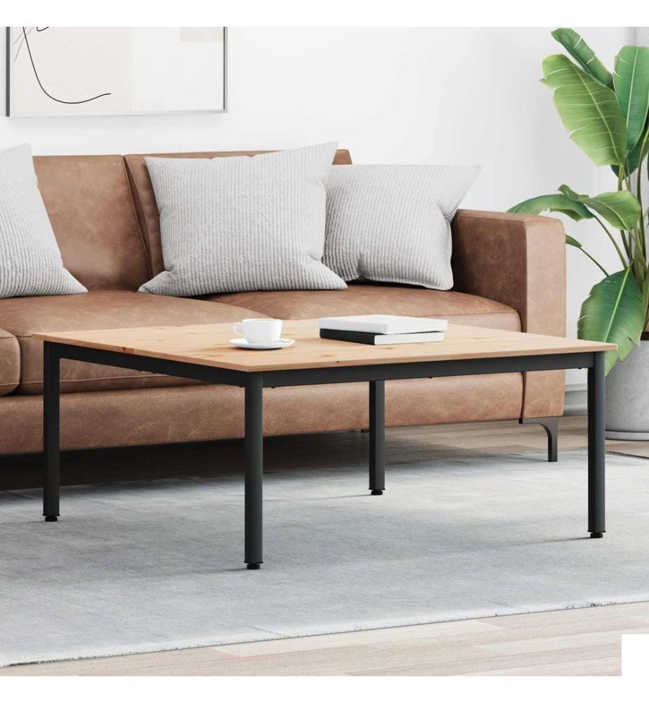 Table basse Naturel 100 x 100 x 45 cm Bois de pin massif