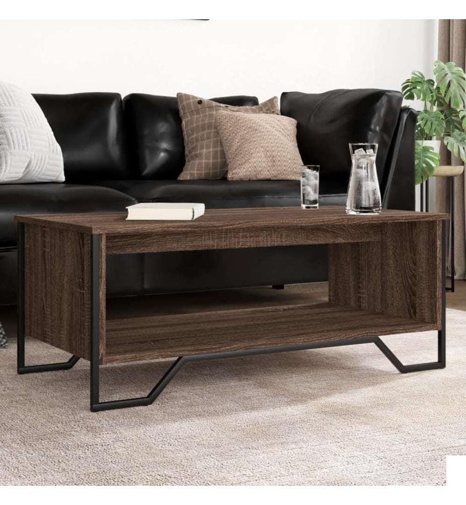 Table basse chêne marron 100x51x40 cm bois d'ingénierie