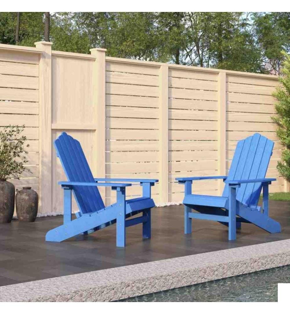 Chaises de jardin Adirondack 2 pcs PEHD Bleu aqua