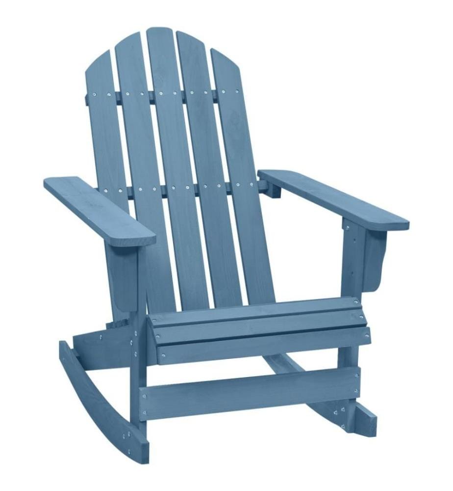 Chaise à bascule de jardin Adirondack Bois de sapin massif Bleu