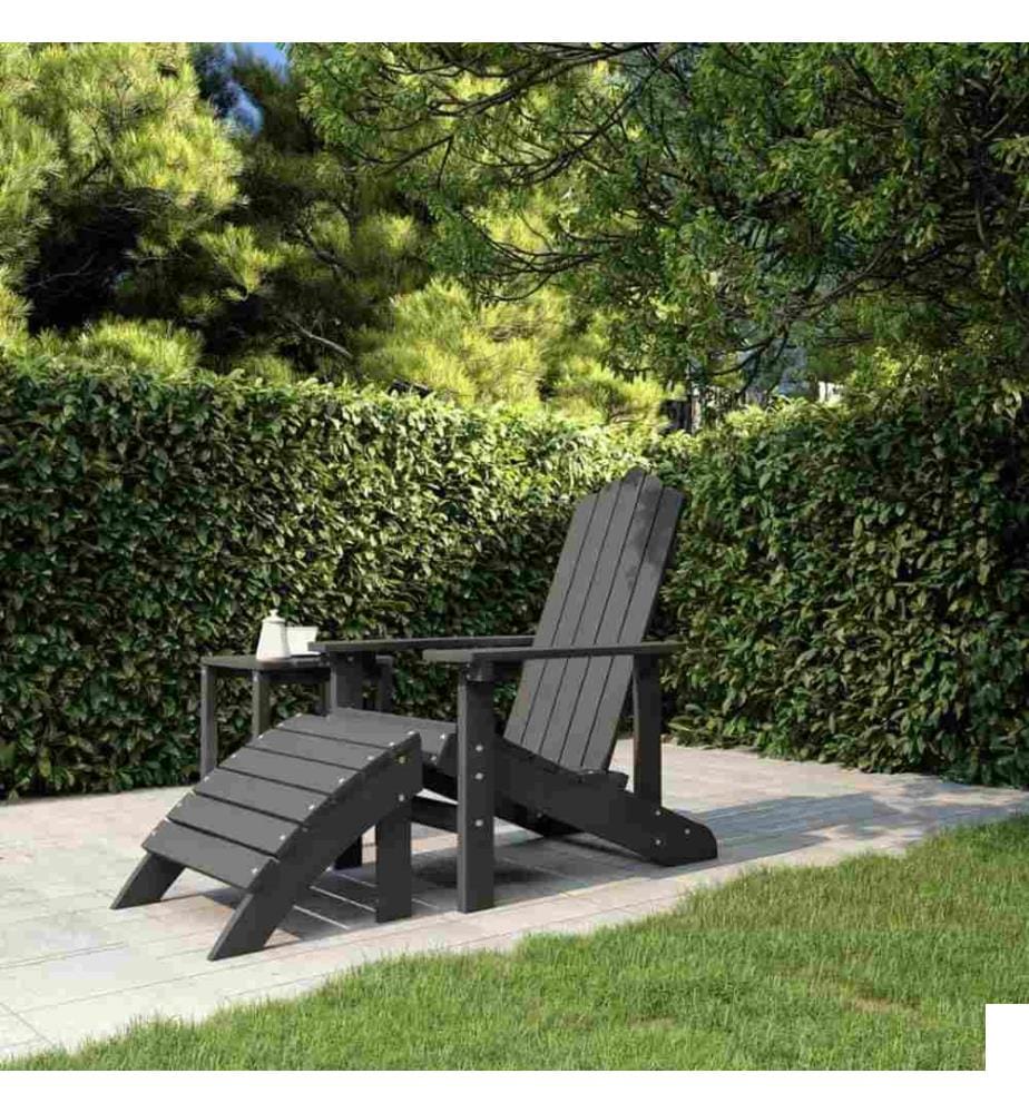 Chaise de jardin Adirondack avec repose-pied PEHD Anthracite