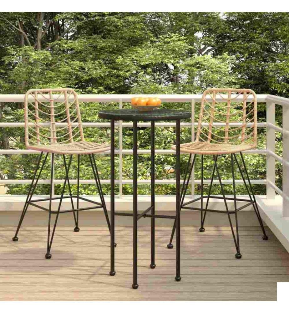 Tabourets de bar 2 pcs 45x56x103,5 cm Résine tressée et acier