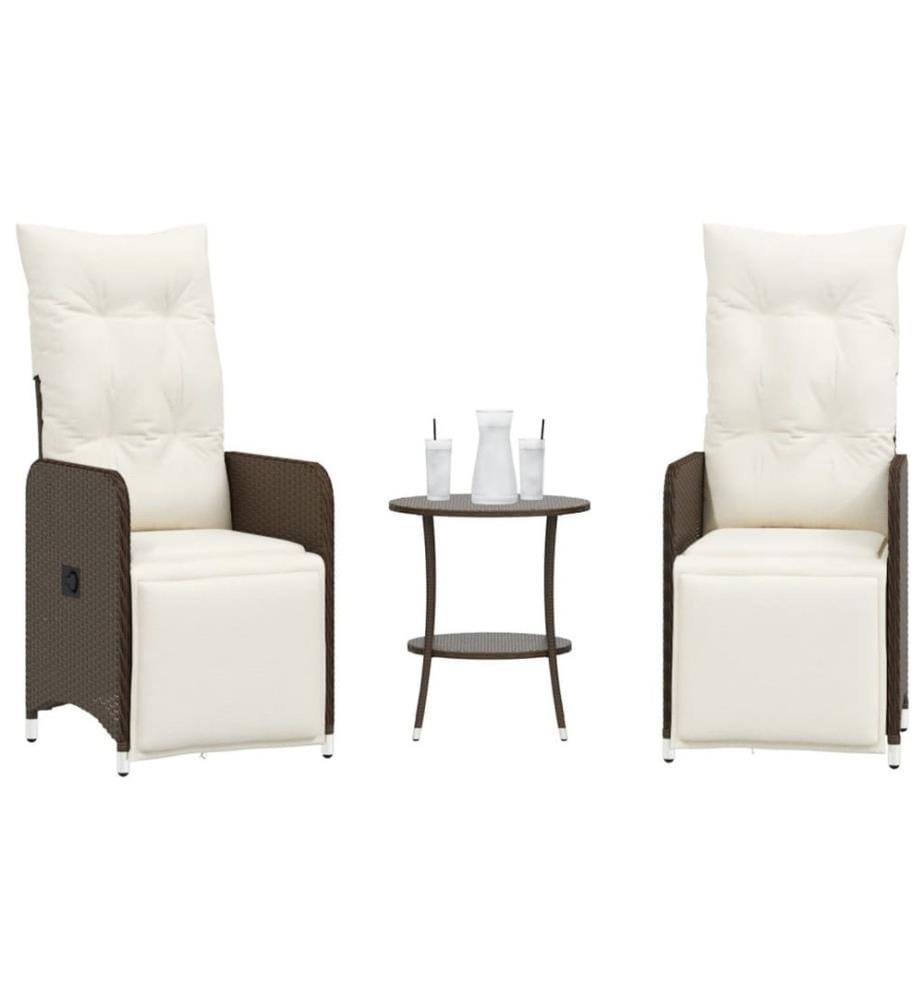 Chaises de jardin inclinables lot de 2 et table résine tressée