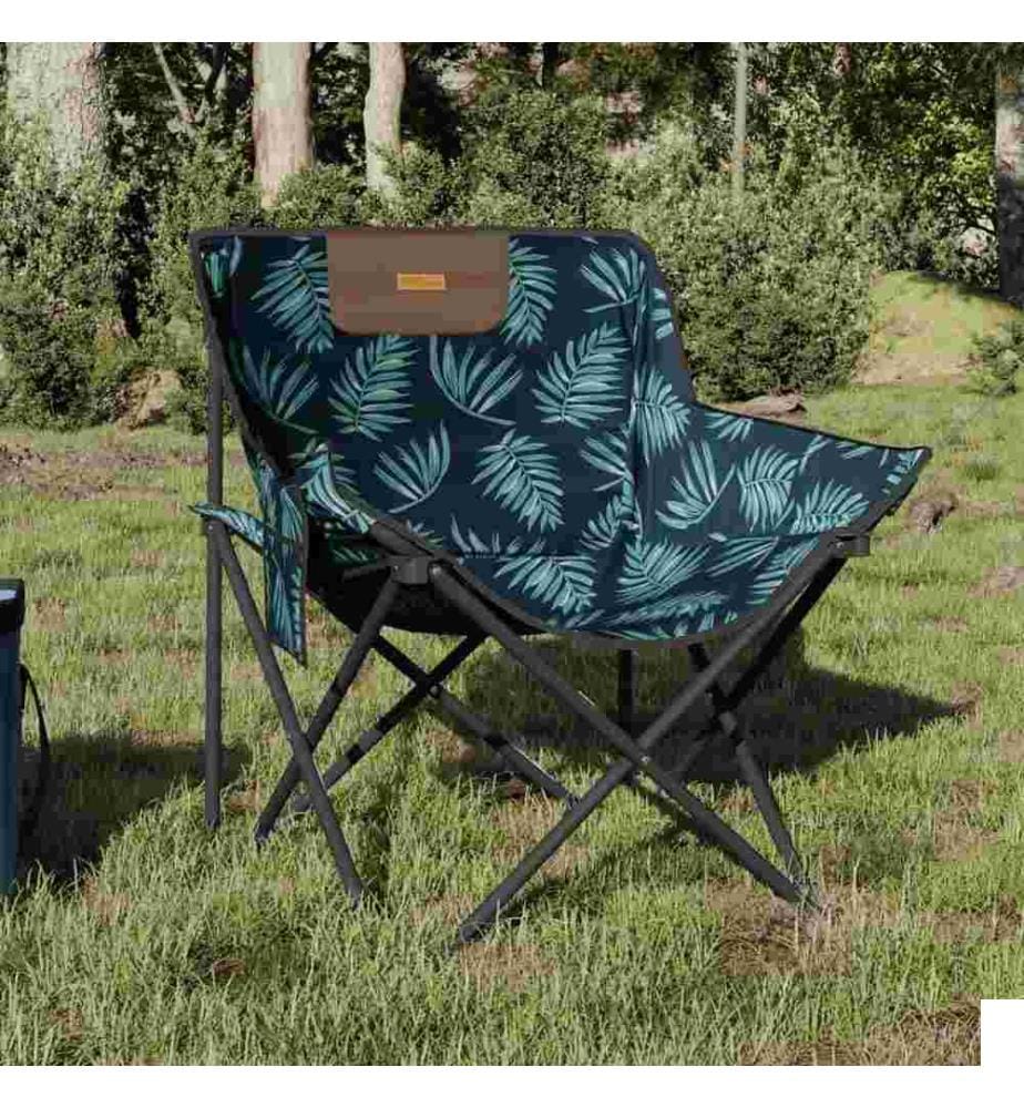 Chaise de camping avec poche pliable lot de 2 motif de feuille