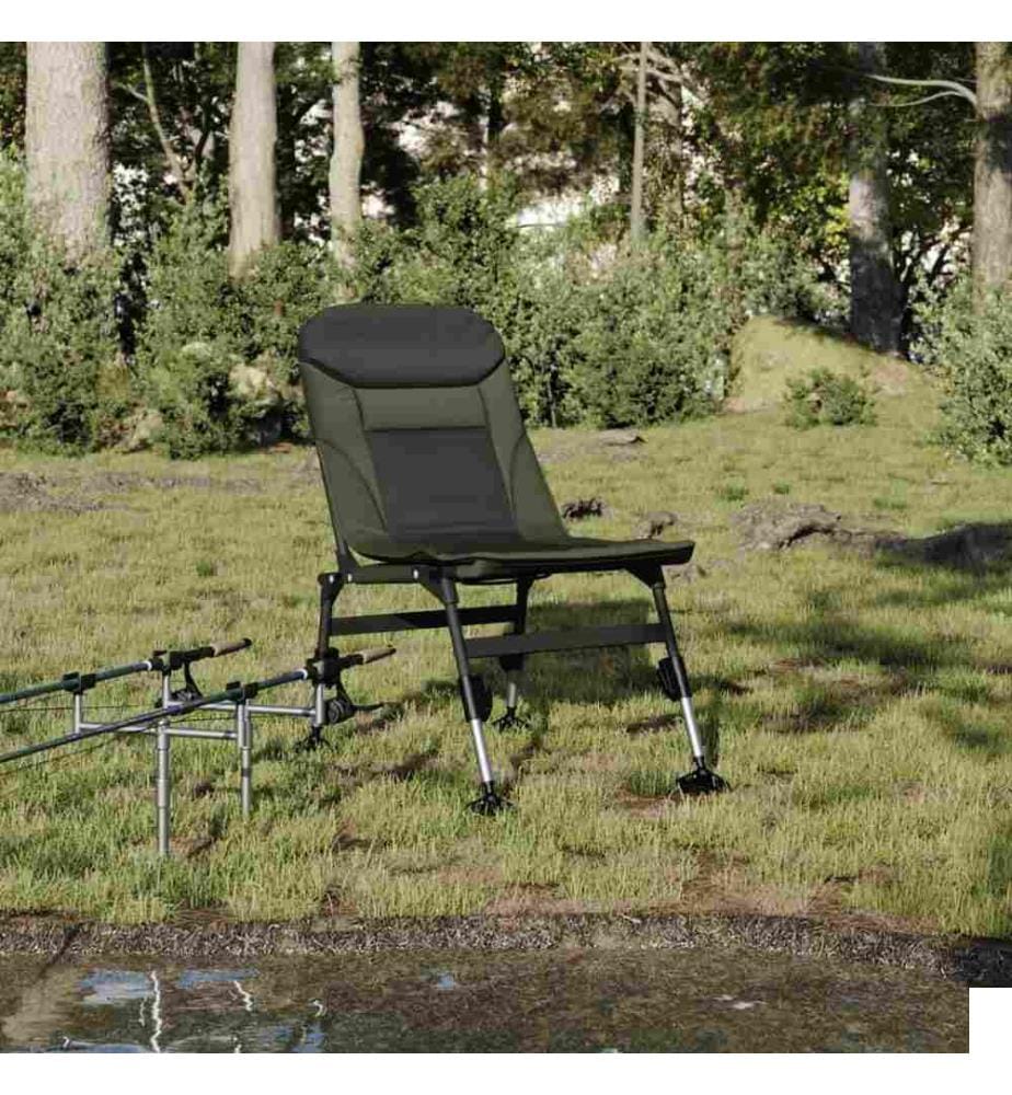 Chaise de pêche avec pieds à boue réglables pliable vert
