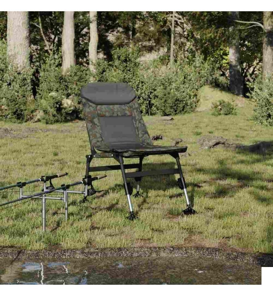 Chaise de pêche avec pieds à boue réglables pliable camouflage