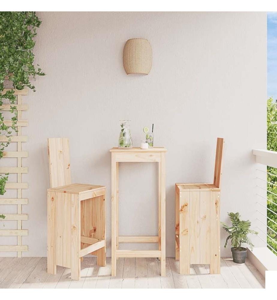 Tabourets de bar 2 pcs 40x42x120 cm bois massif de pin