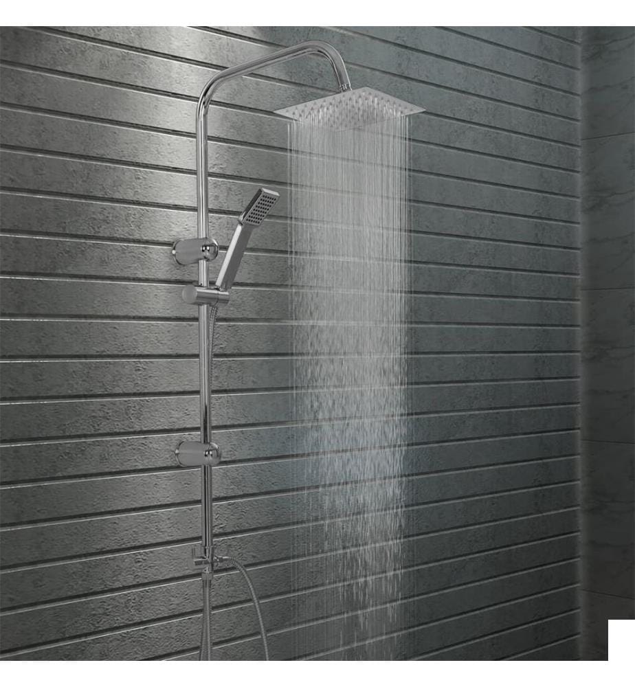 Ensemble de douche à deux têtes avec douchette Acier inoxydable