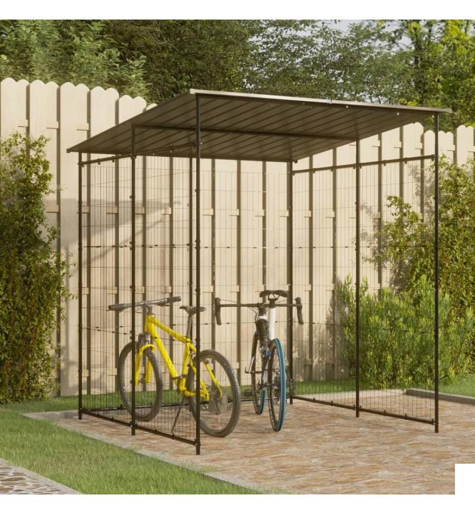 Abri à vélo 190x190x222 cm Acier Noir