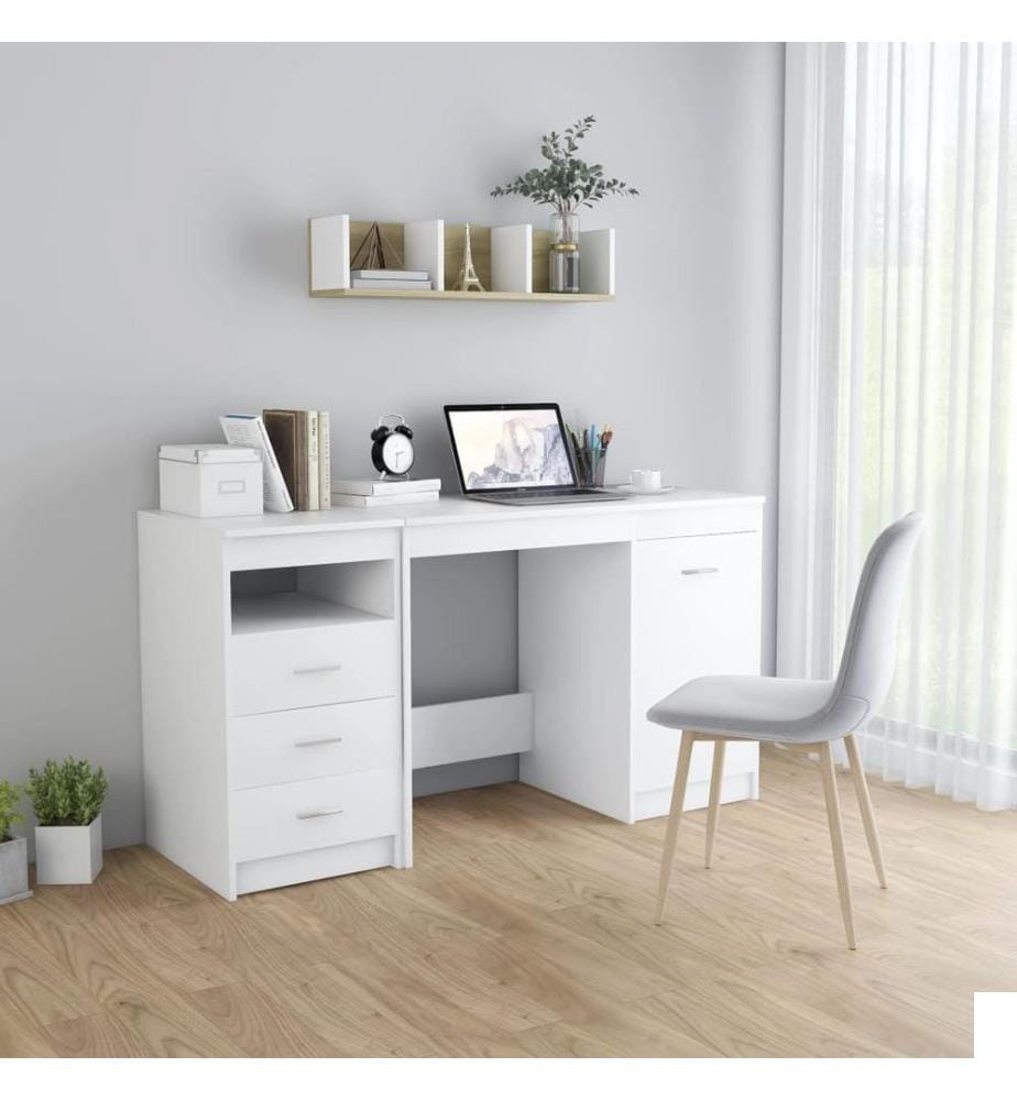 Bureau Blanc 140x50x76 cm Bois dingénierie