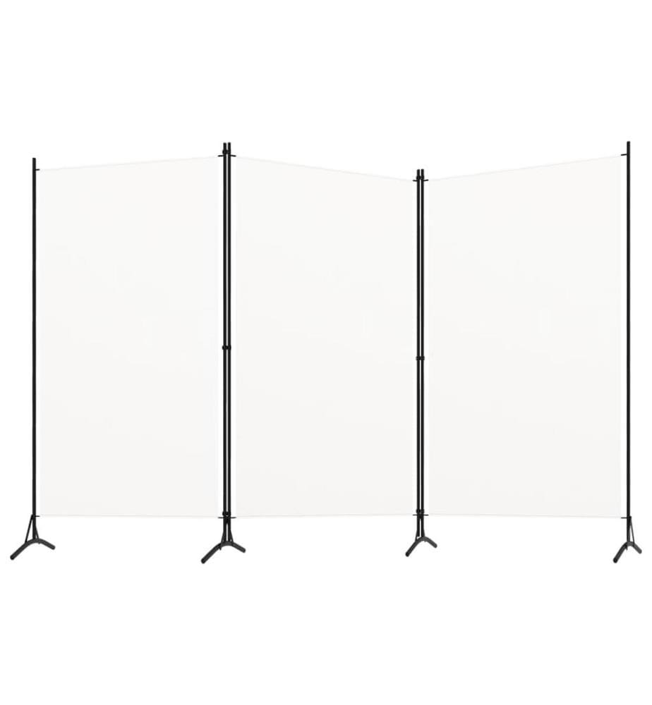 Cloison de séparation 3 panneaux Blanc 260x180 cm Tissu