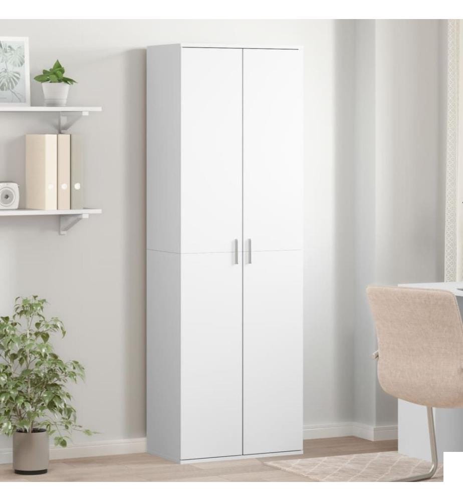 Buffet haut blanc 60x35x180 cm bois dingénierie
