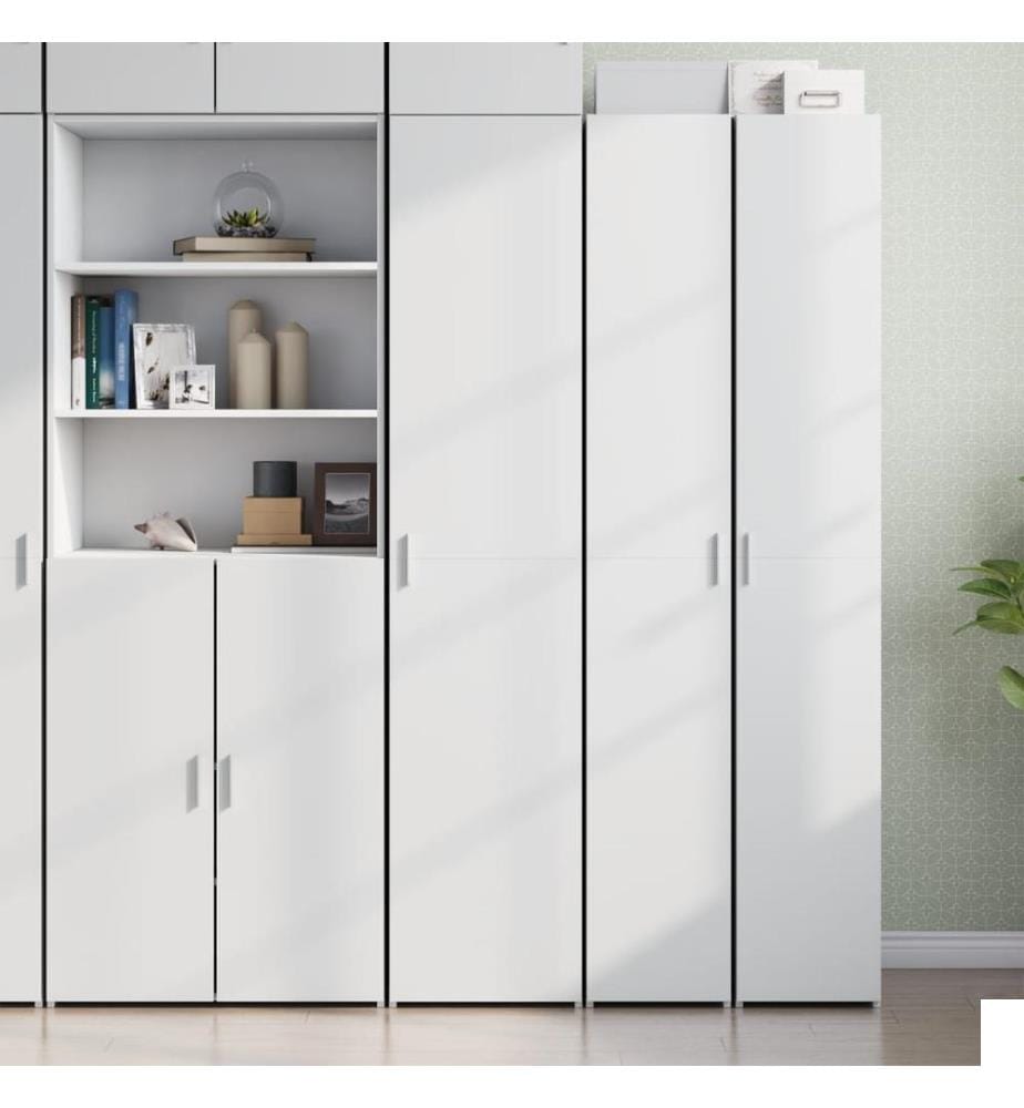 Buffet haut blanc 40x42,5x185 cm bois d'ingénierie