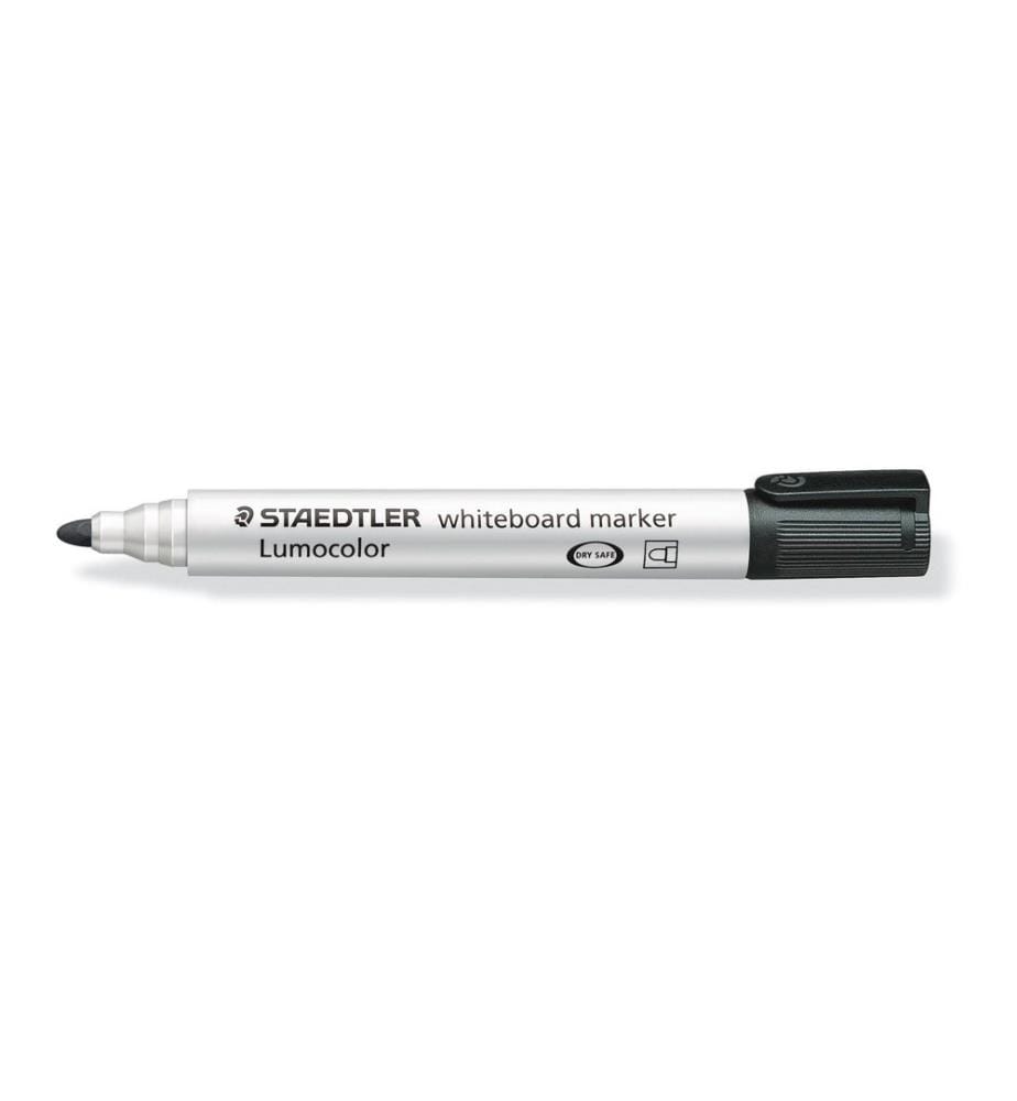 STAEDTLER - Marqueur pour tableau blanc Lumocolor 351 Noir, pointe ronde