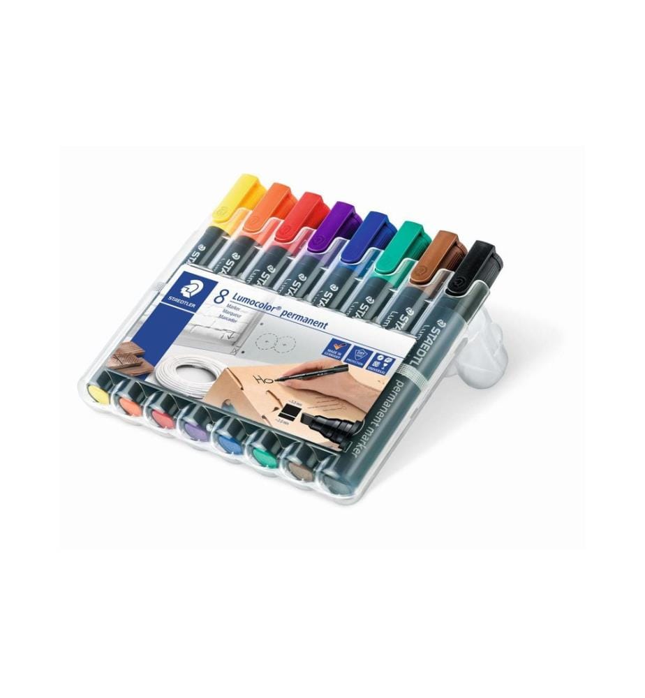 STAEDTLER - Marqueur indélébile Lumocolor 350 Ensemble de 8, permanent