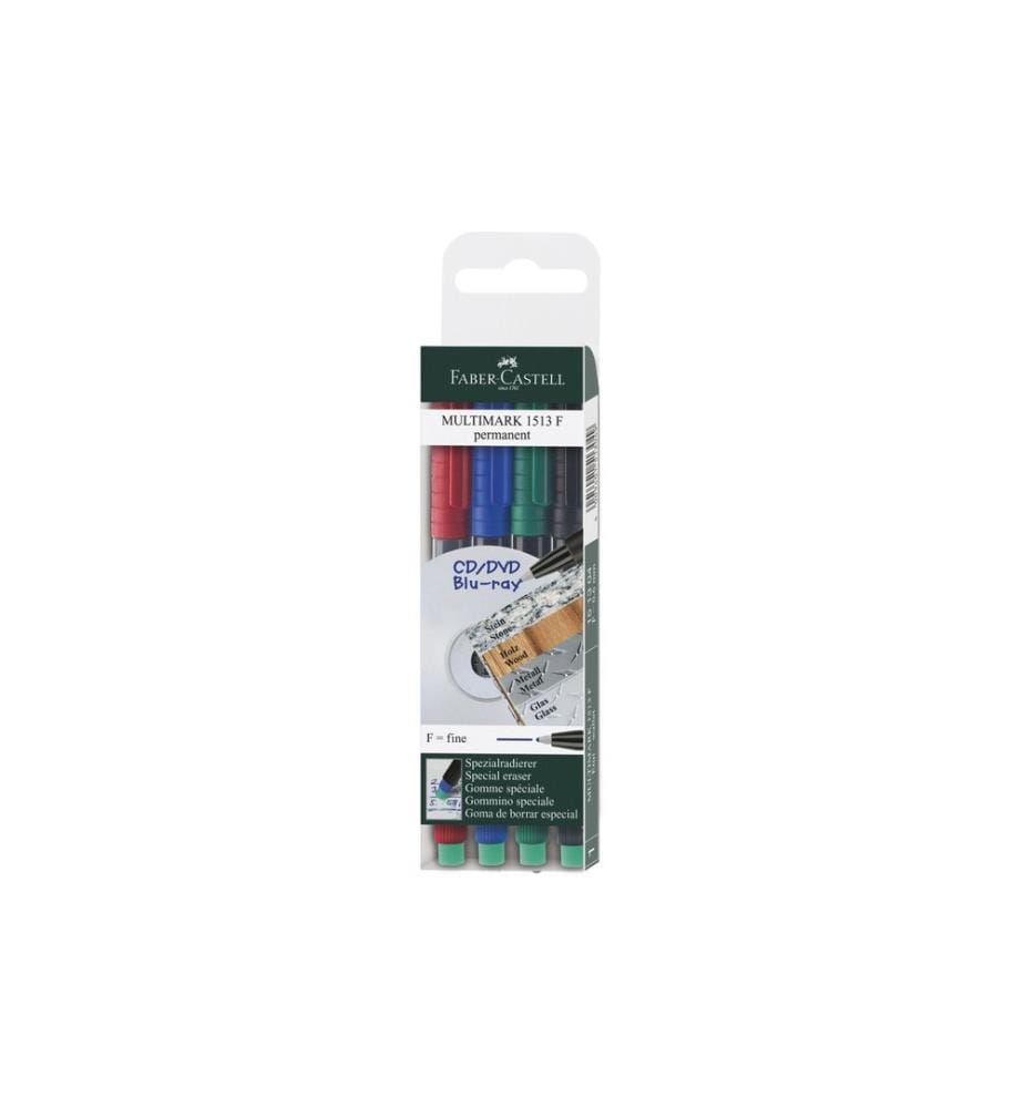 Faber-Castell Marqueur CD/DVD Multimarker F permanents Caisse de 4