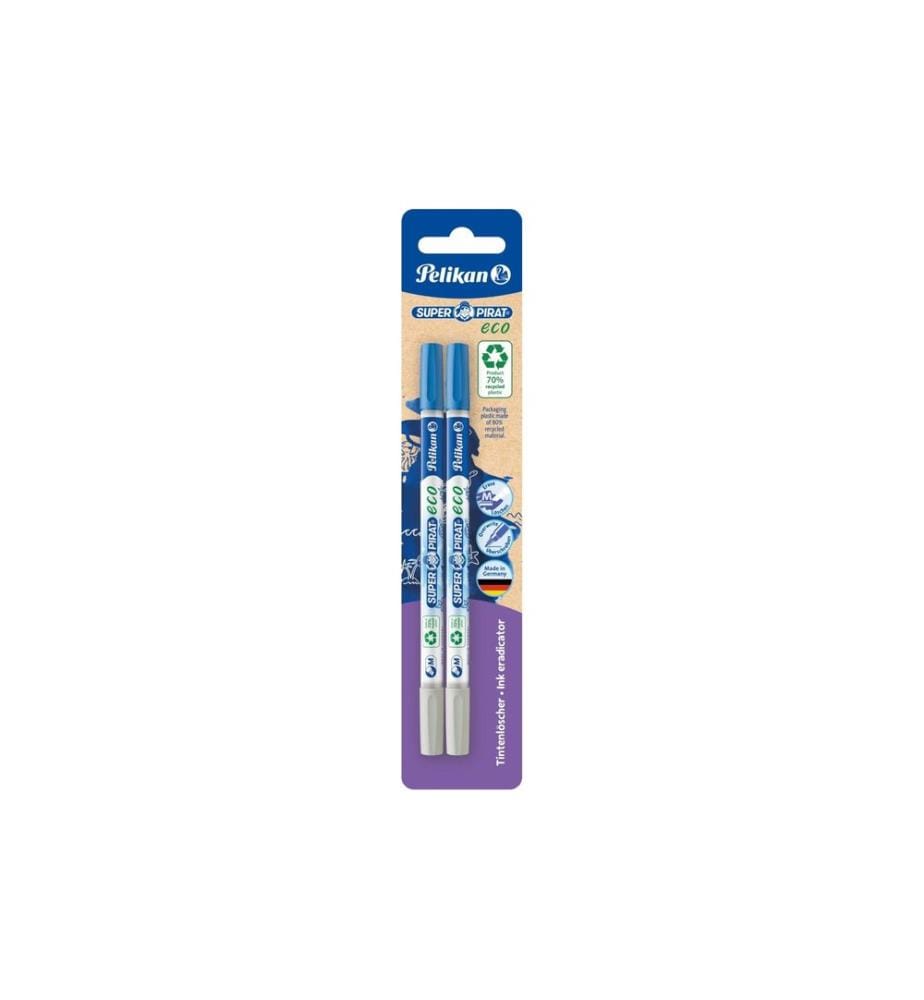 PELIKAN - Effaceur d'encre Super pirate M, Eco, 2 pièces, blister