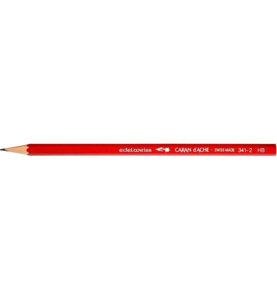 CARAN D'ACHE - Crayon HB, rouge, 12 pièces