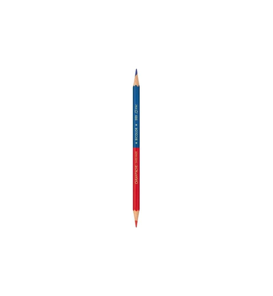 CARAN D'ACHE - Crayons de couleur Prismalo Bicolor Bleu; Rouge