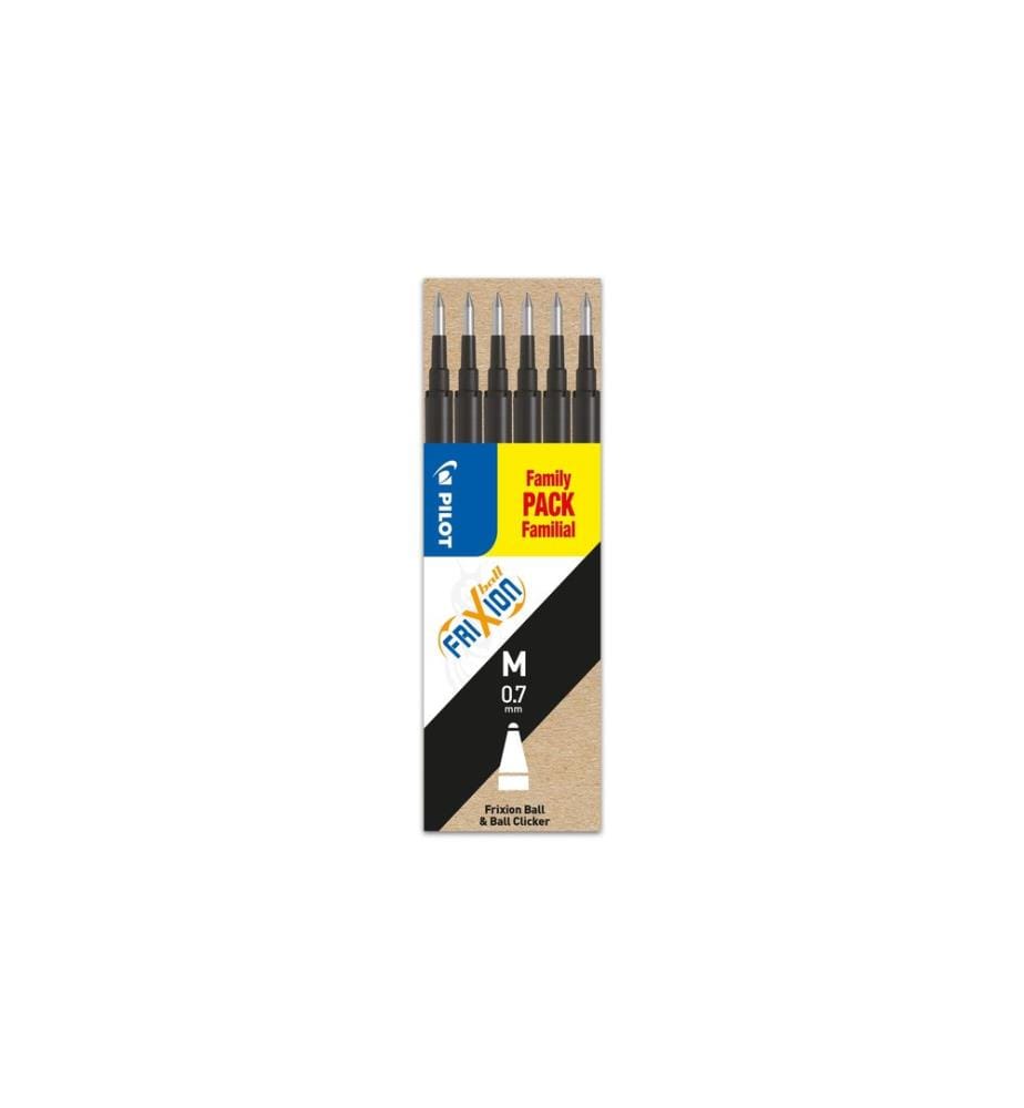 PILOT - Cartouche FriXion Refill 6 pièces 0.7 mm, Noir