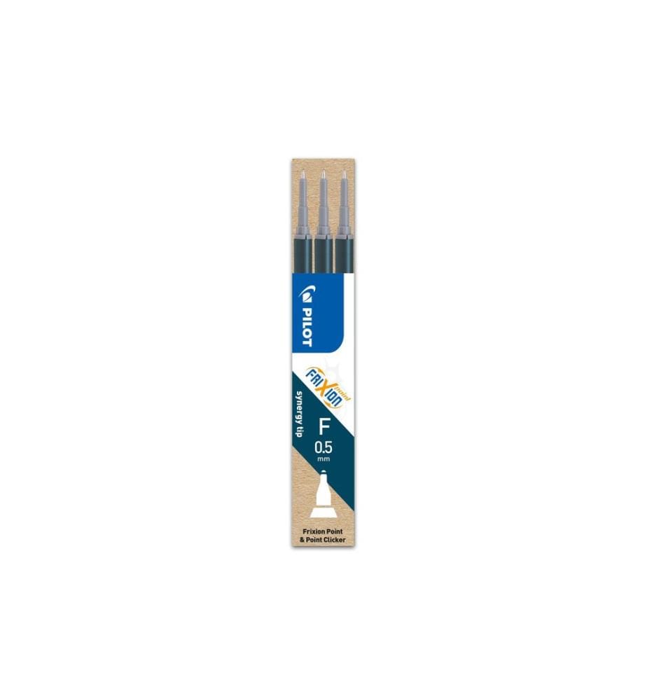 PILOT - Cartouche FriXion Refill 3 pièces 0.5 mm, Bleu foncé