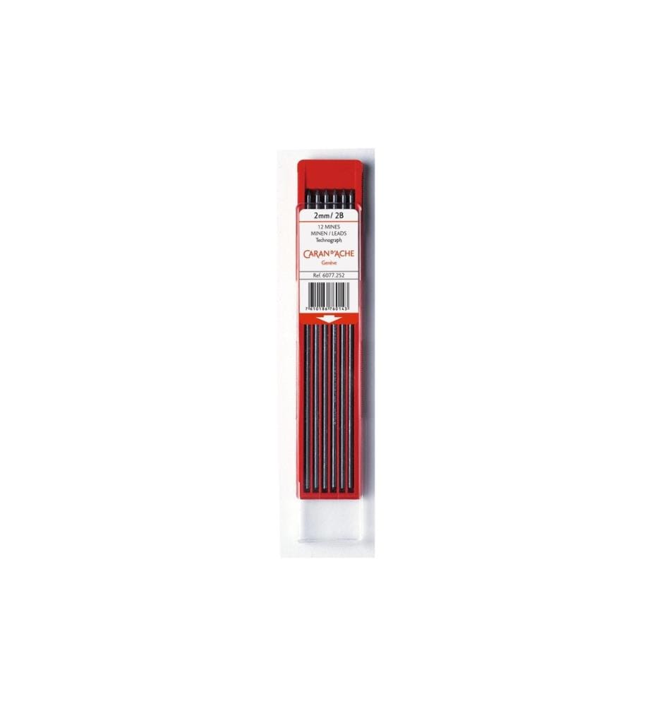 CARAN D'ACHE - Mine de crayon Technograph 2B Gris, 2 mm