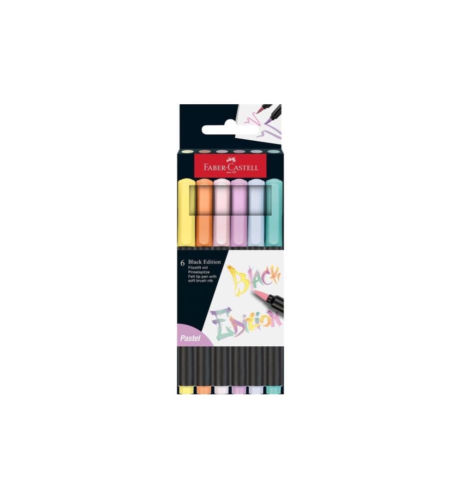 Faber-Castell Crayons de couleur Édition noire Lot de 6, multicolore