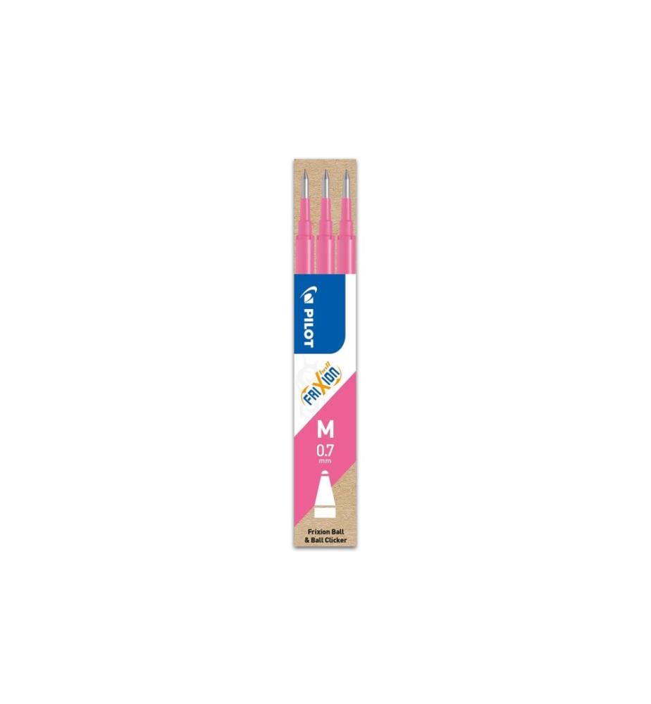 PILOT - Cartouche Frixion Refill 3 pièces, Rose, 0.7 mm