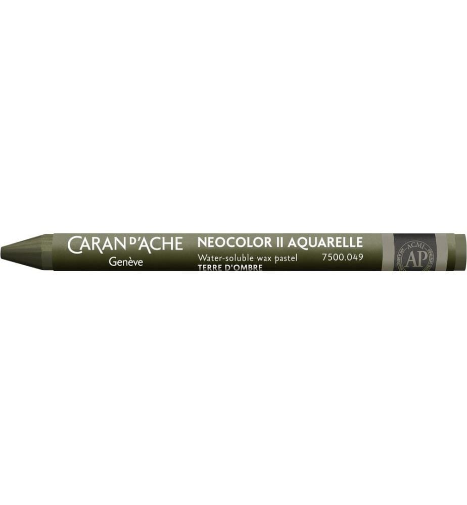 CARAN D'ACHE - Crayon gras de couleur Neocolor 2 aquarellable Brun d'ombre