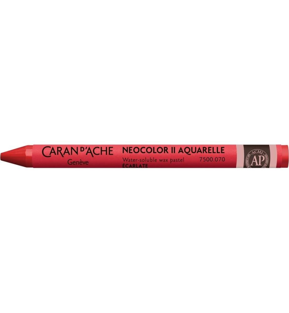 CARAN D'ACHE - Crayon gras de couleur Neocolor 2 aquarellable Rouge écarlate