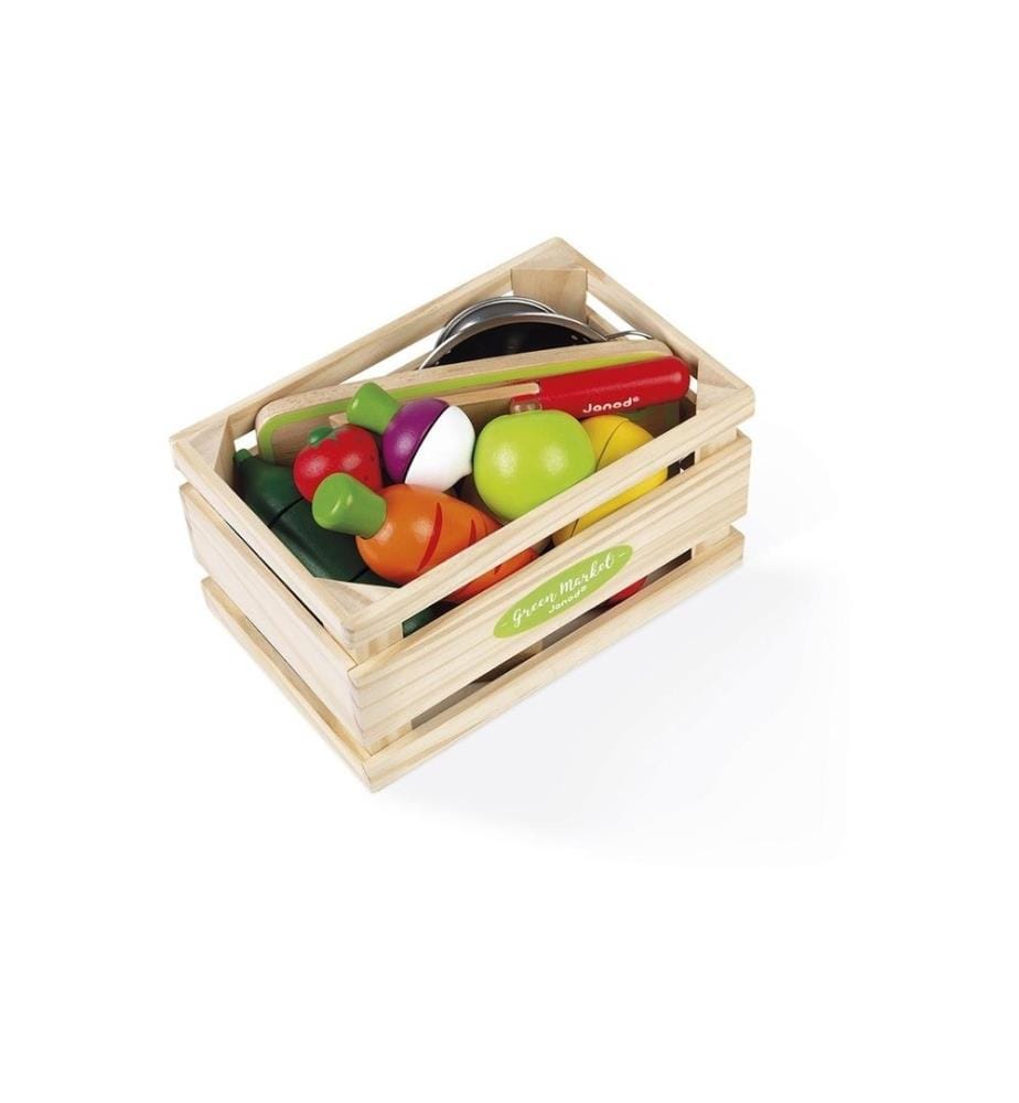 JANOD - Set de fruits et légumes «Green Market» avec accessoires dans la boîte
