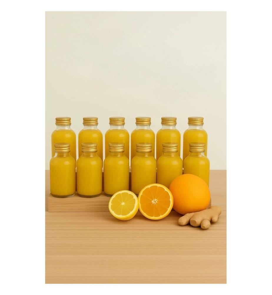 Lot de 12 bouteilles en verre - Transparent et Doré