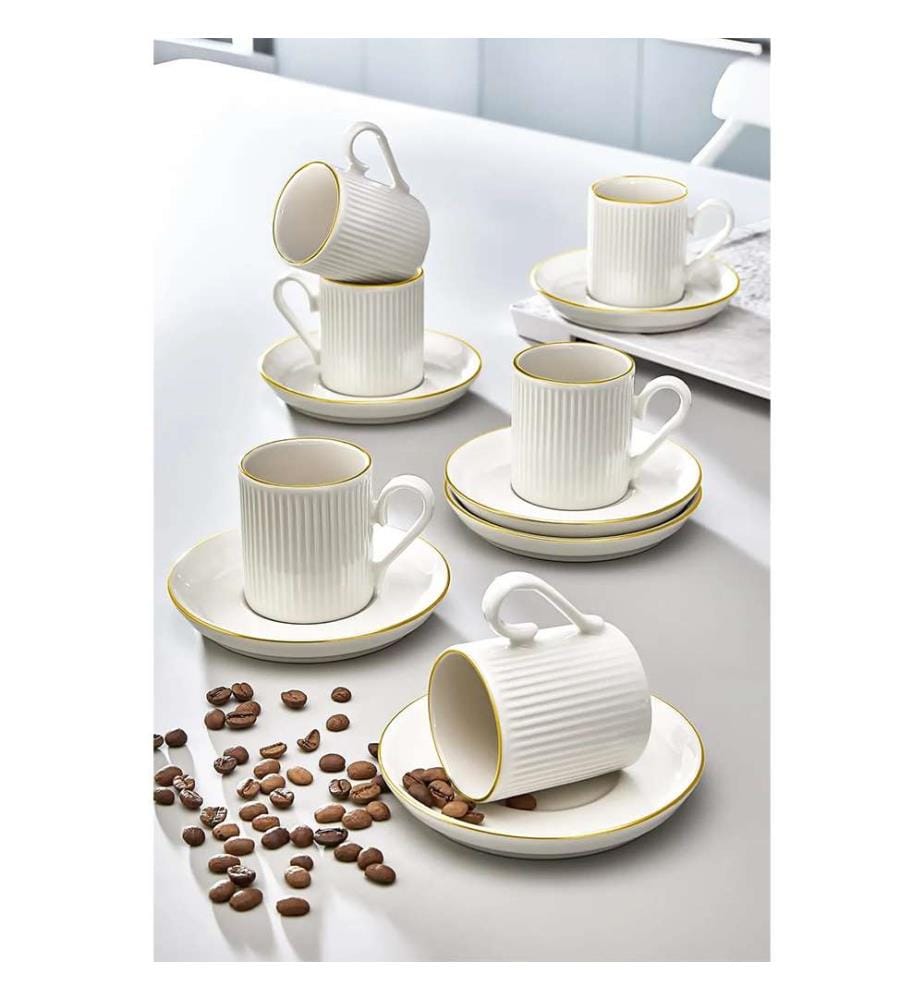 Lot de 12 tasses à café - Blanc