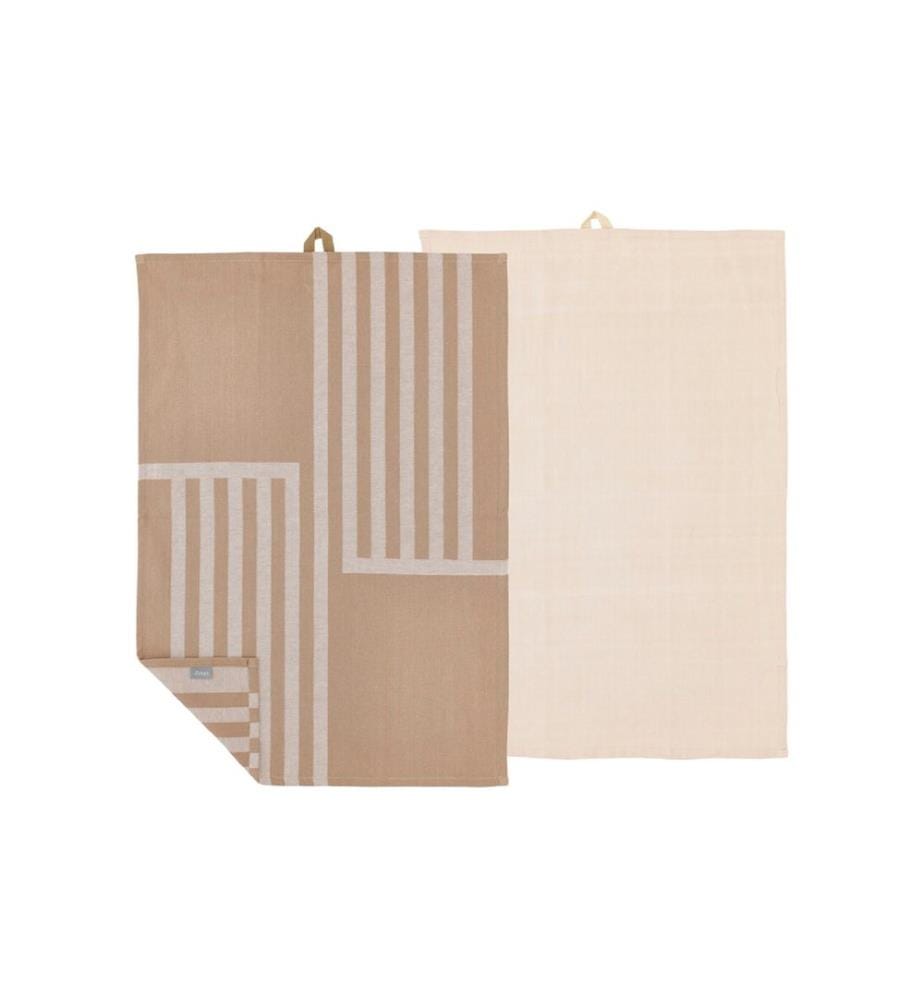 Södahl Ensemble de torchons pour la vaisselle Reflection, 50 x 70 cm, taupe chaud, 2 pièces