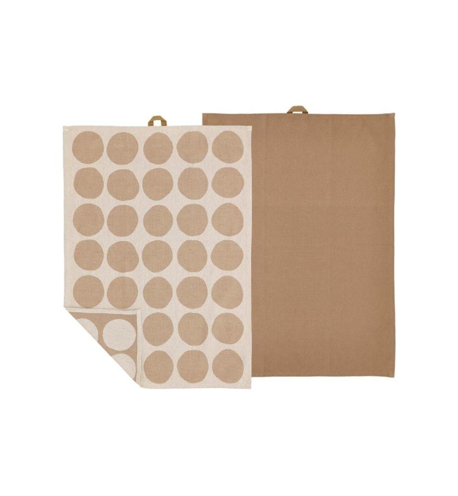 Södahl Ensemble de torchons pour la vaisselle Bubbles, 50 x 70 cm, taupe chaud, 2 pièces
