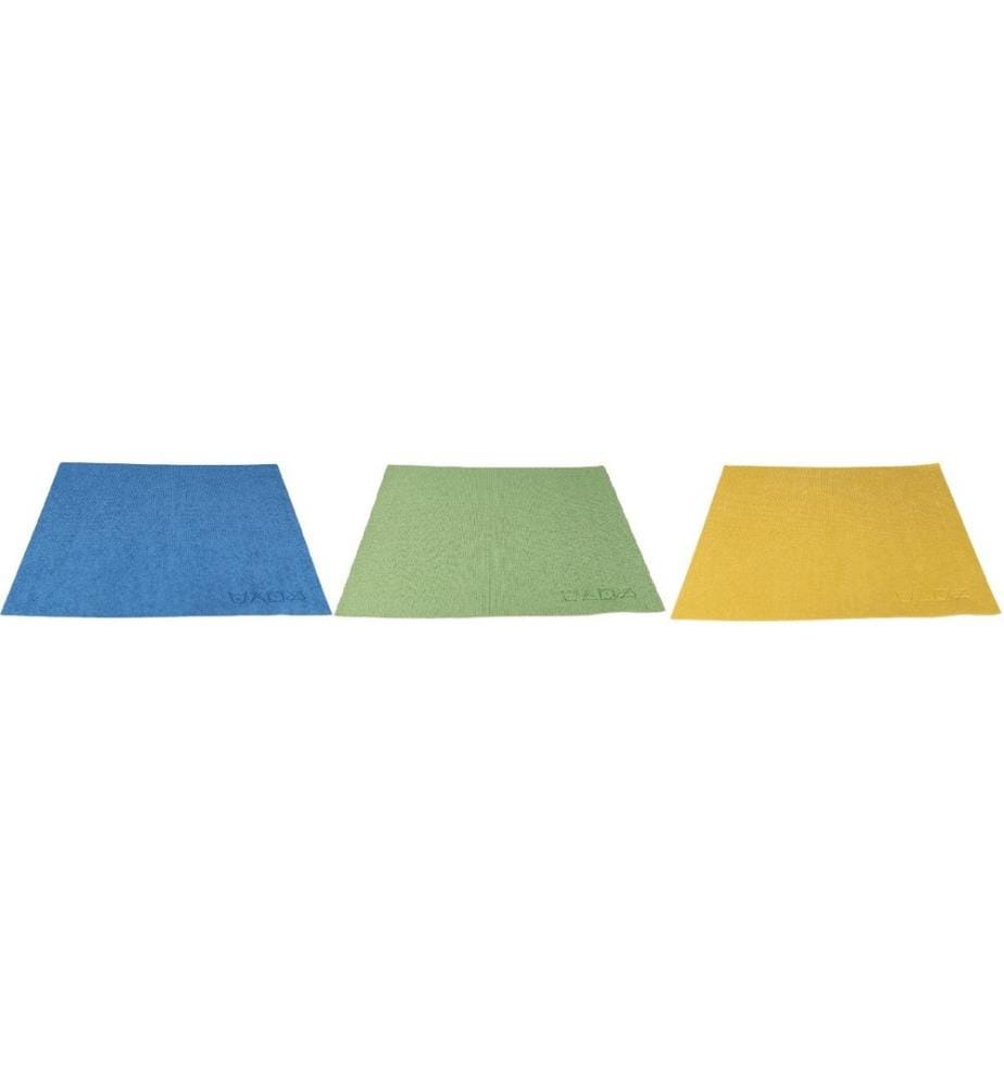 EDI BAUR - Chiffon de nettoyage en microfibre Brilliant 3 Pièce/s, Bleu/Jaune/Vert