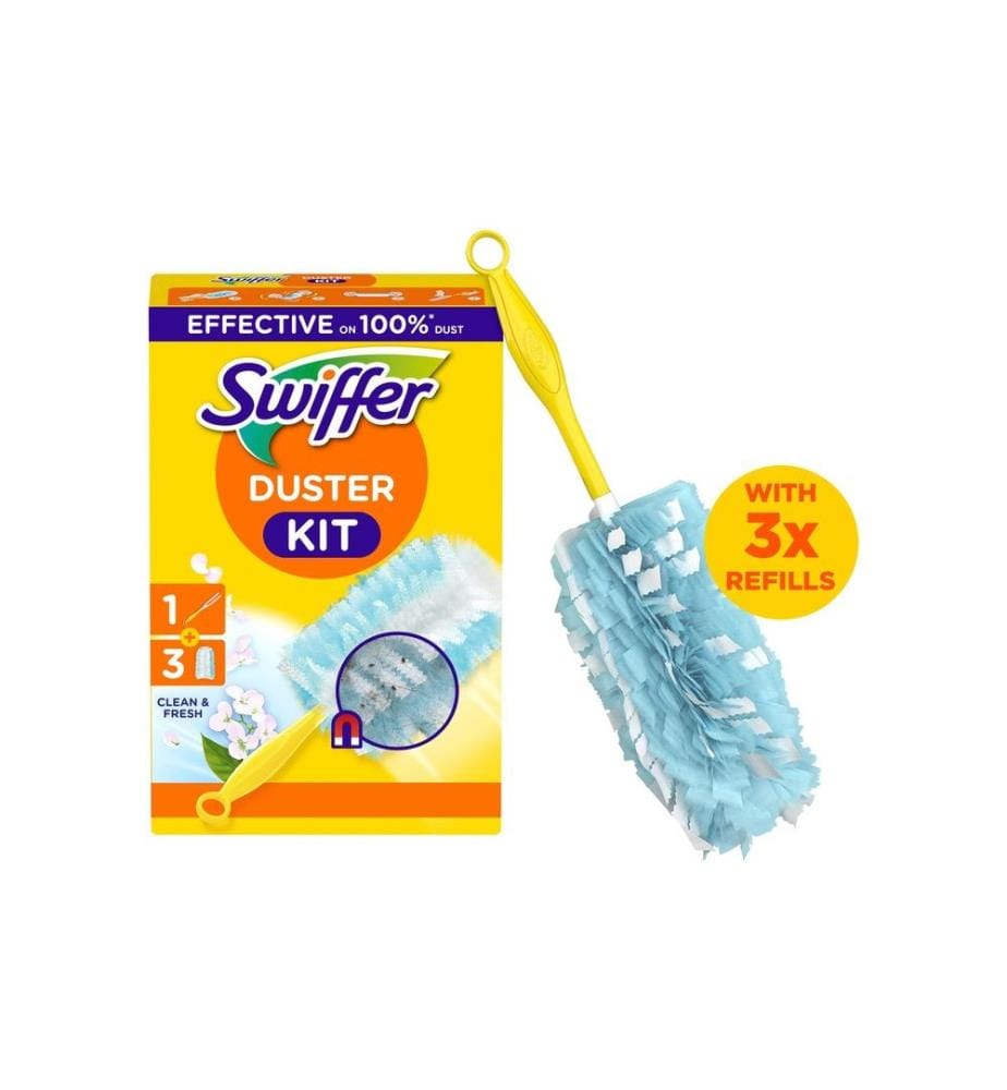 SWIFFER - Aimant à poussière avec poignée 3 pièces, Bleu/Jaune