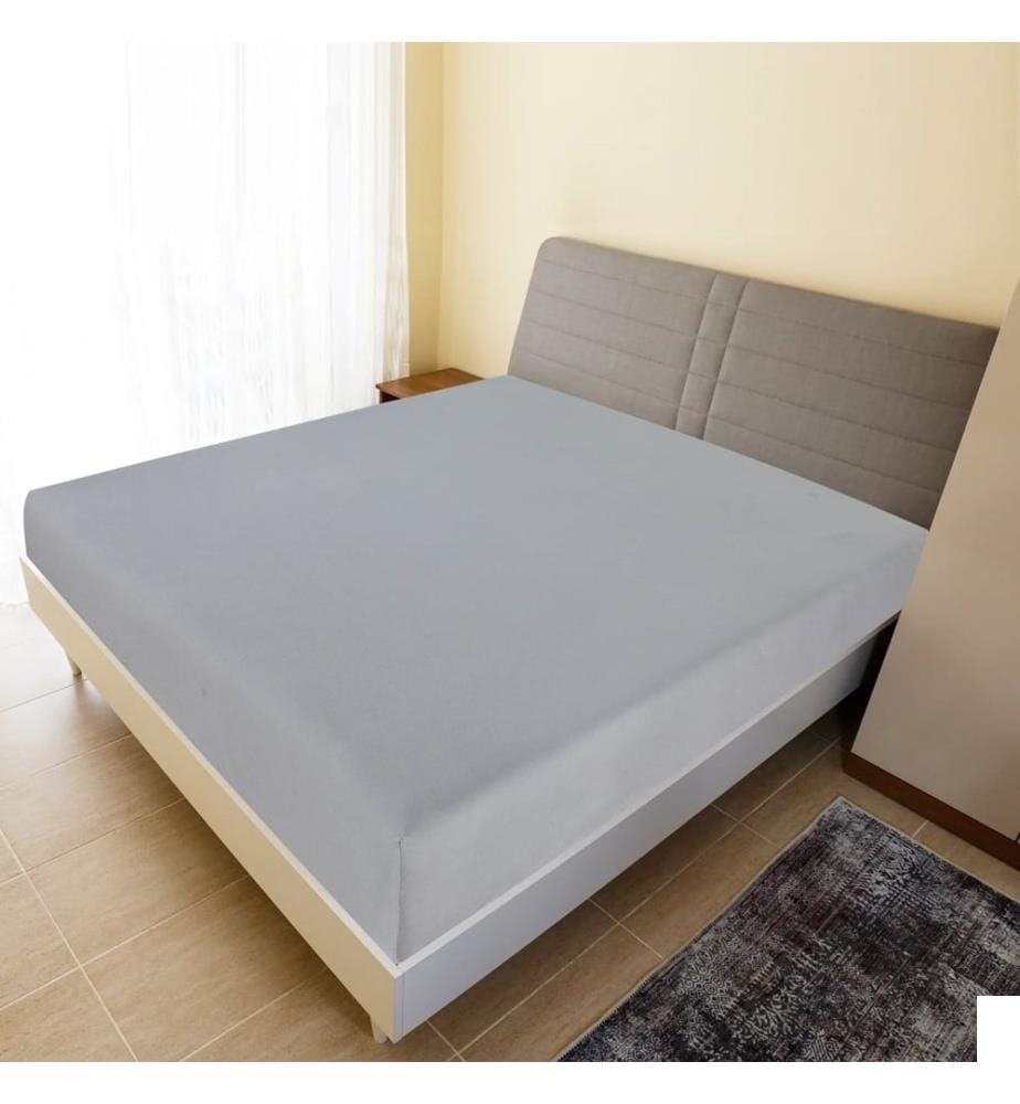 Draps-housses Jersey 2 pcs Gris 140x200 cm Coton