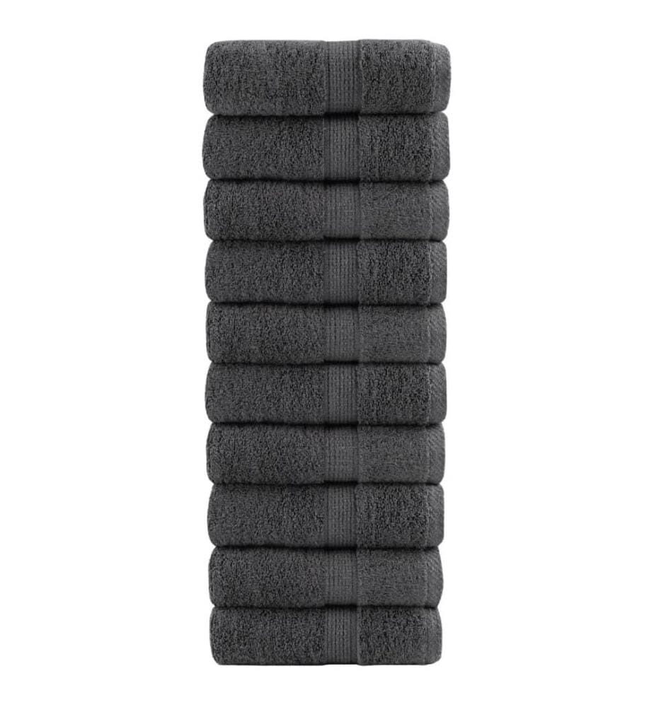 Serviettes de toilette premium SOLUND 10 pièces Anthracite 30 x 30 cm 600 g/m²