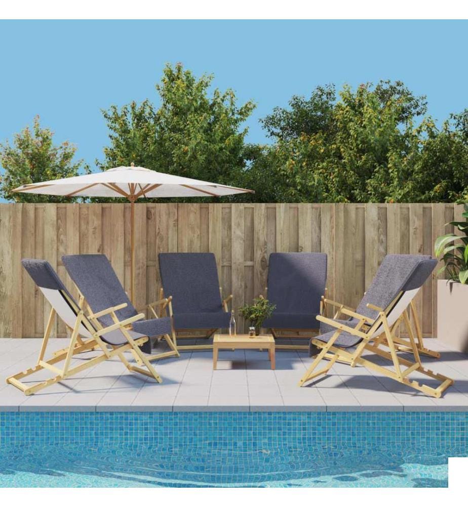 Serviettes de plage 6 pcs anthracite 60x135 cm tissu 400 GSM