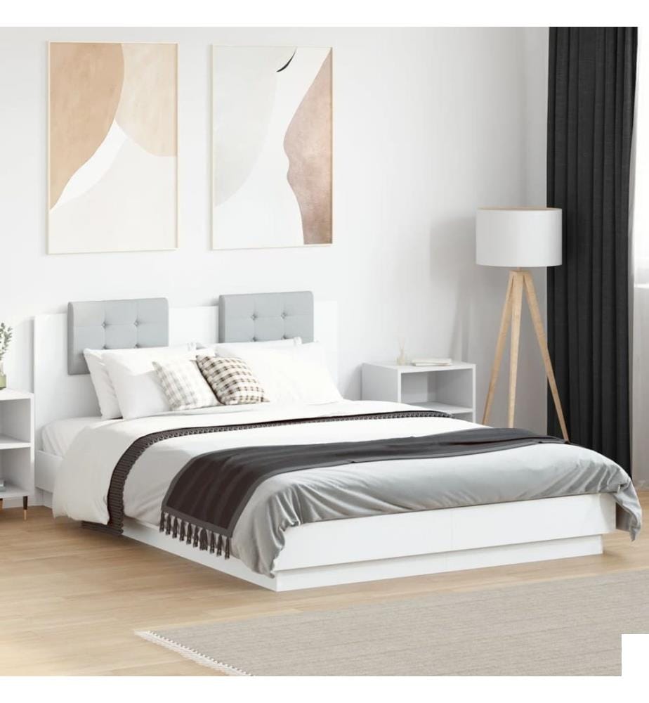 Cadre de lit sans matelas blanc 140x200 cm