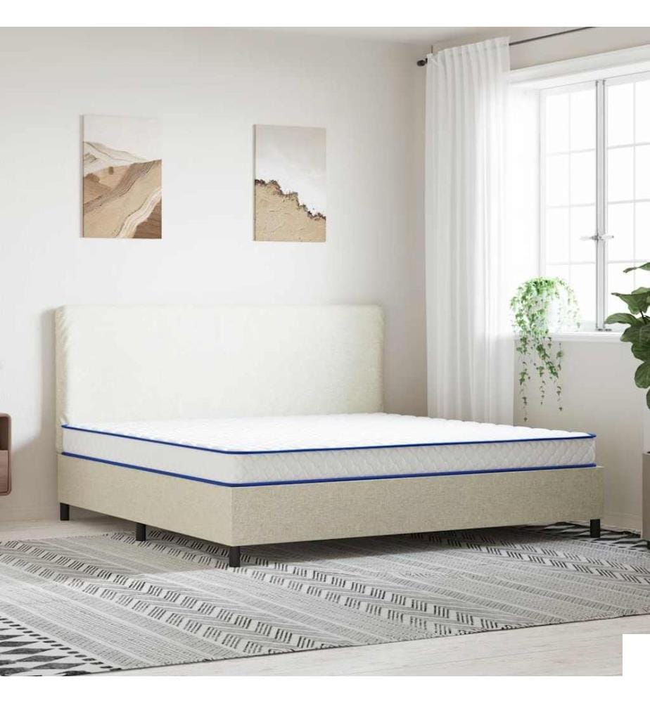 Matelas en mousse à mémoire de forme blanc 200x200x17 cm doux