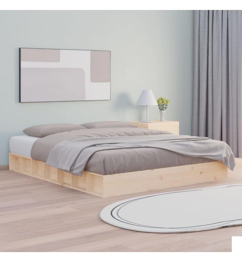 Cadre de lit sans matelas 140x200 cm bois massif