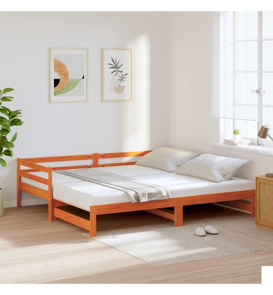 Lit de jour et lit gigogne sans matelas 90x200 cm bois massif