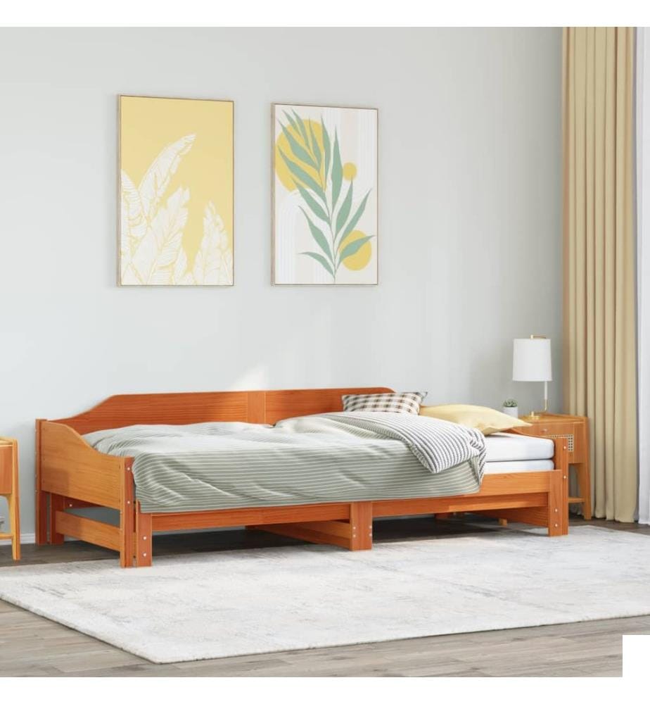 Lit de jour et lit gigogne sans matelas 90x200 cm bois massif