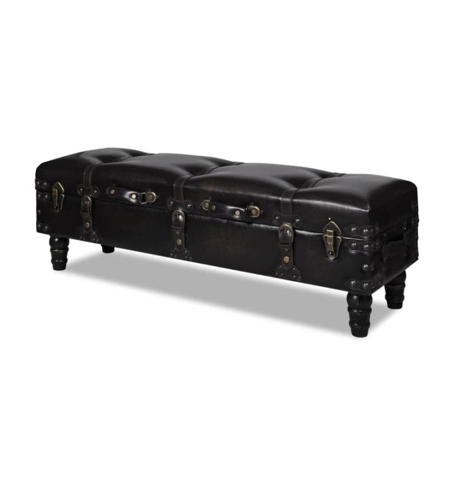 Banc long de rangement marron