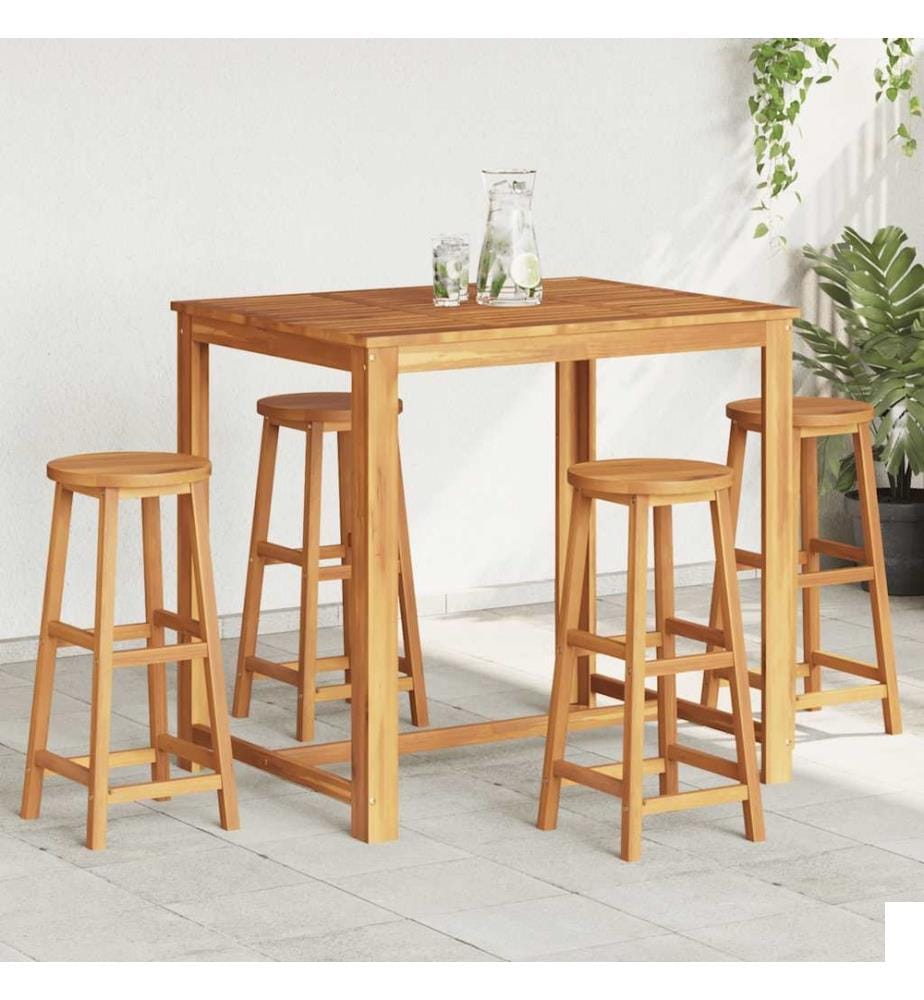 Tabourets de bar lot de 4 bois d'acacia solide