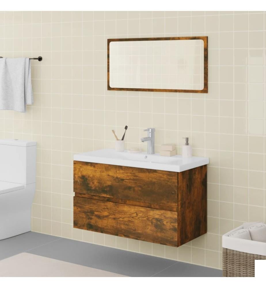 Meubles de salle de bain Chêne fumé Bois d'ingénierie